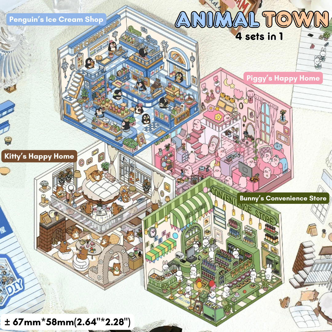 Animal Town - Stick n’ Scene 3D DIY Scene Stickers Therapy - DIYative™