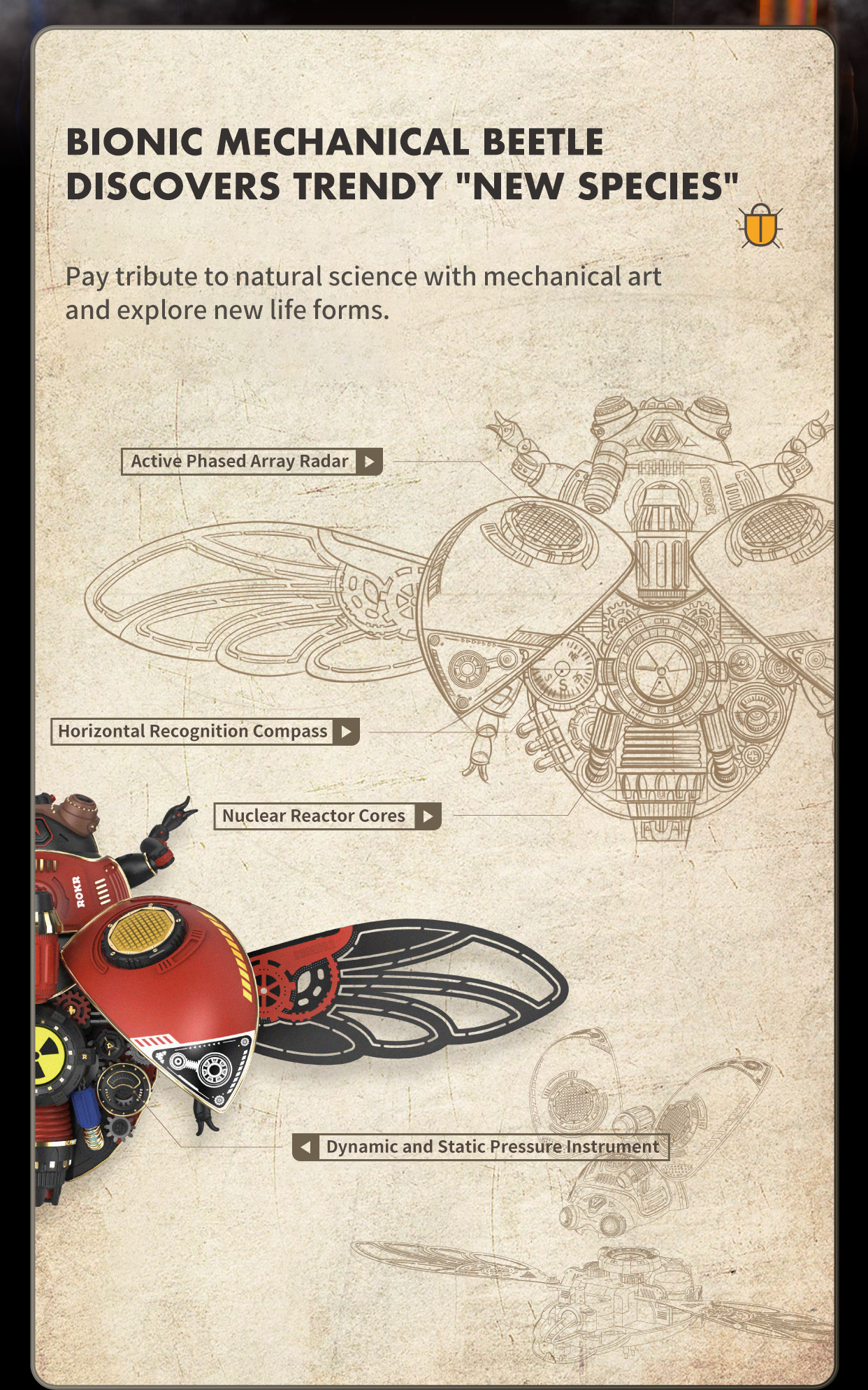 Storm Beetle Mechanical Species DIY 3D Puzzle - DIYative™