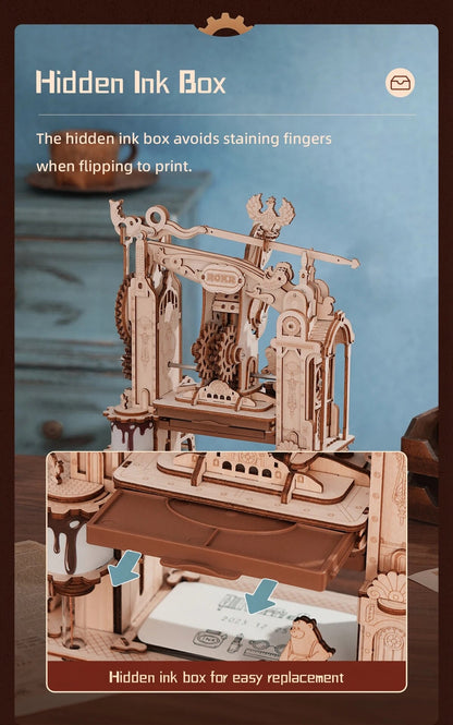 Classic Medieval Printing Press DIY 3D Wooden Puzzle - DIYative™