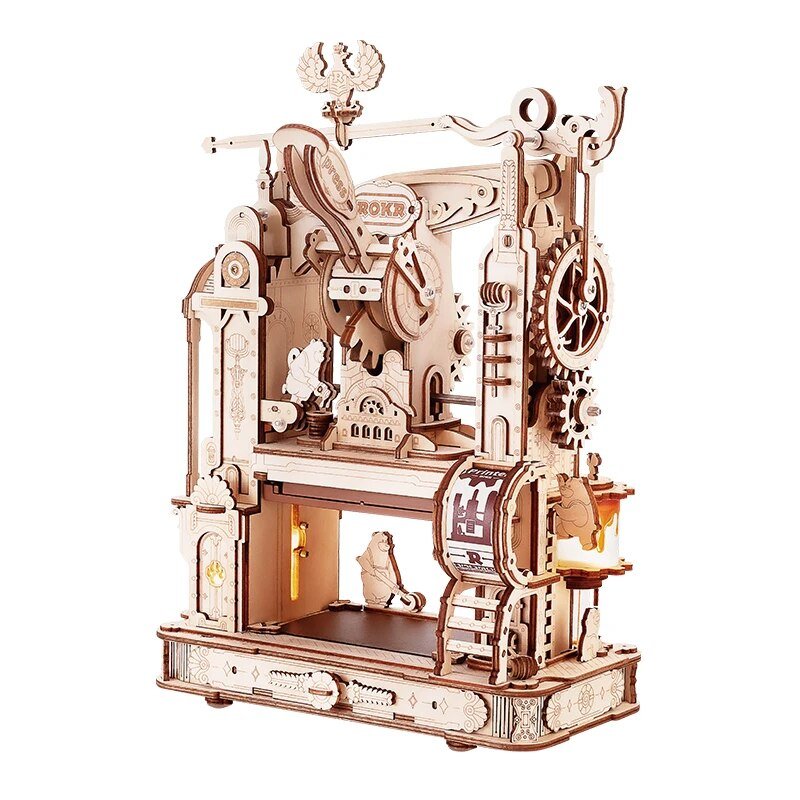 Classic Medieval Printing Press DIY 3D Wooden Puzzle - DIYative™