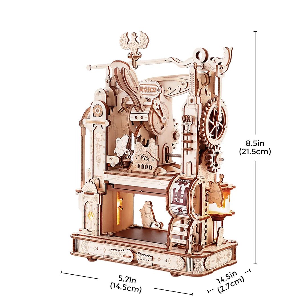 Classic Medieval Printing Press DIY 3D Wooden Puzzle - DIYative™