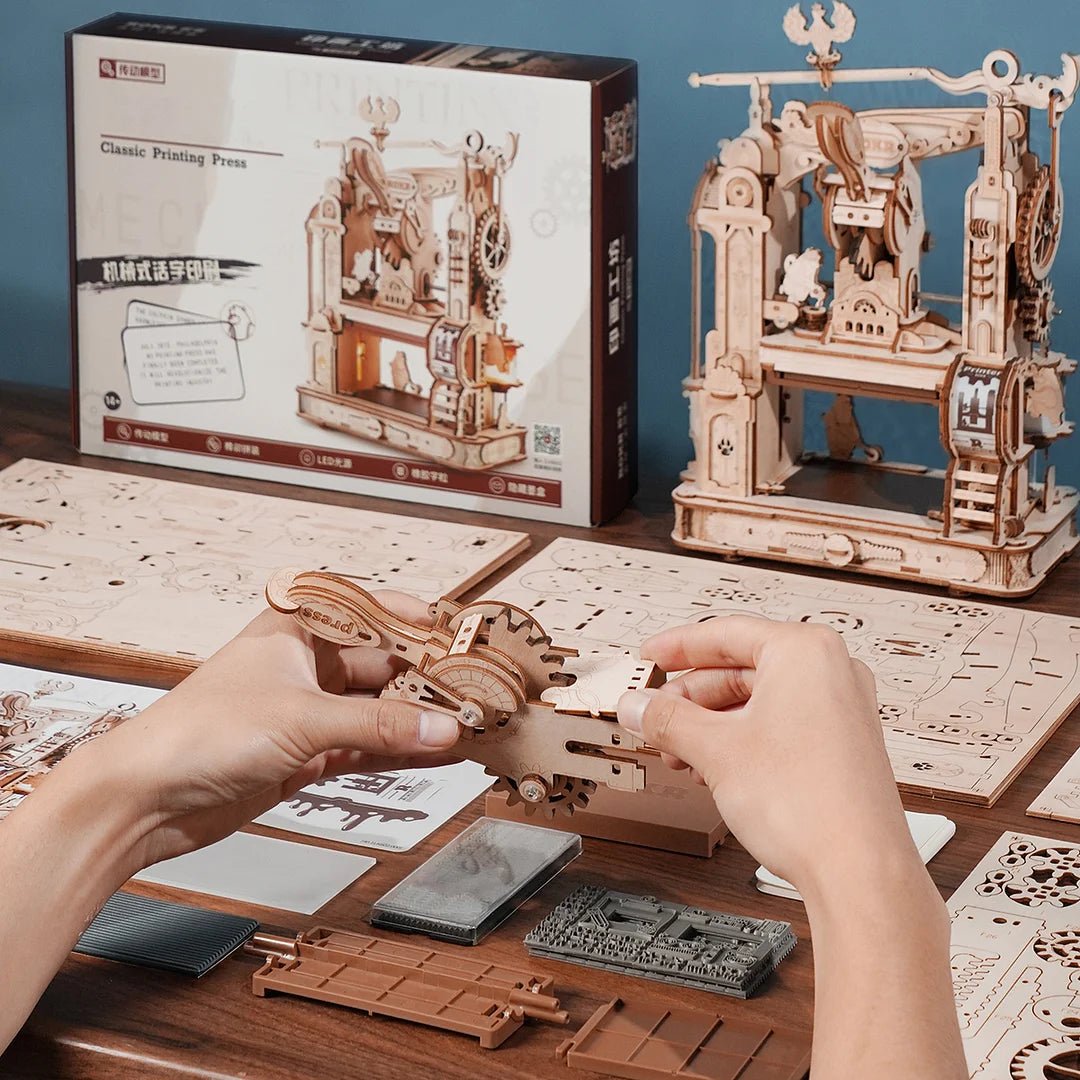 Classic Medieval Printing Press DIY 3D Wooden Puzzle - DIYative™