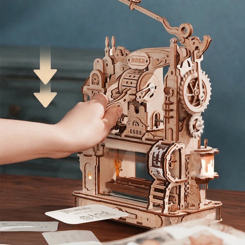 Classic Medieval Printing Press DIY 3D Wooden Puzzle - DIYative™