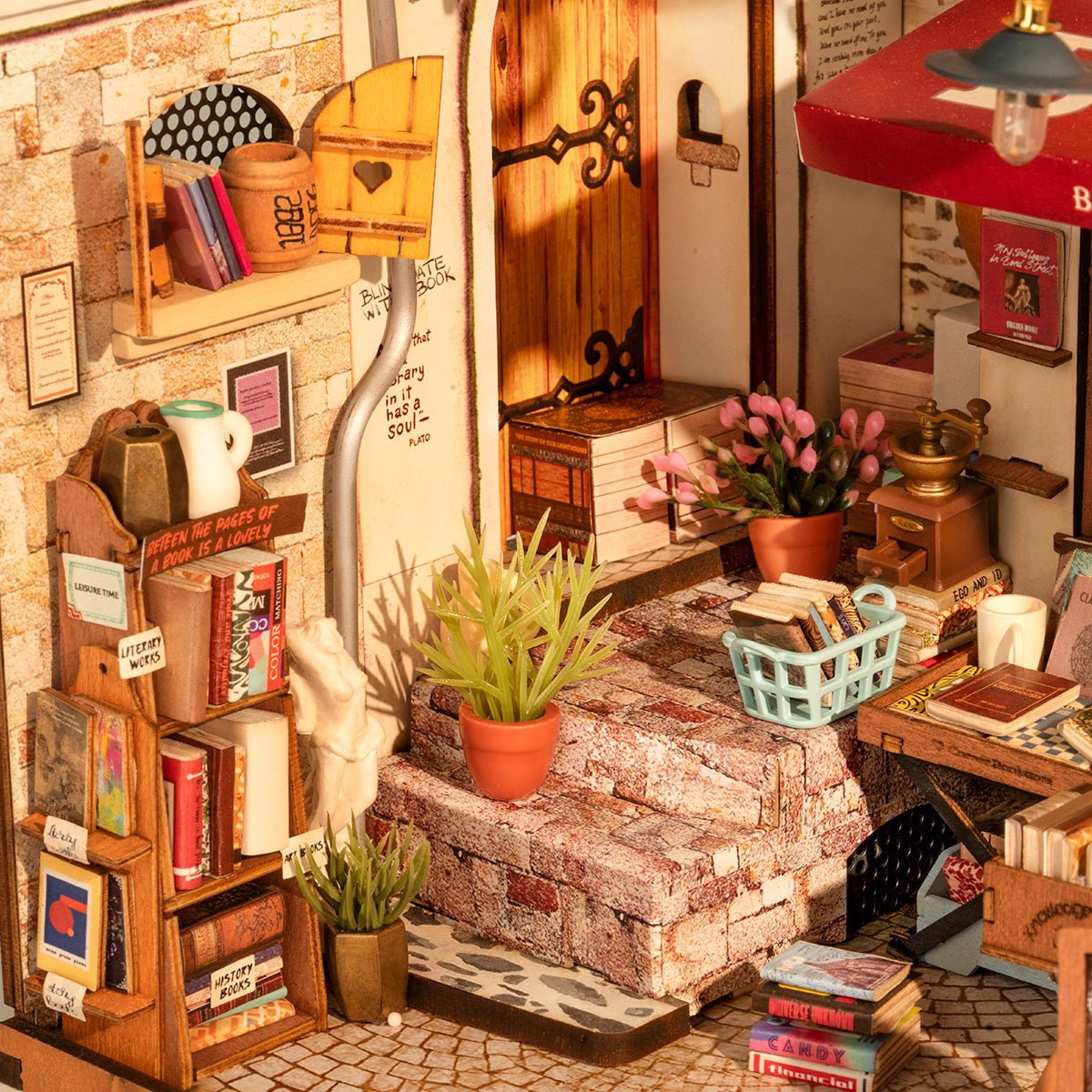 Corner Bookstore DIY Miniature House Kit - DIYative™