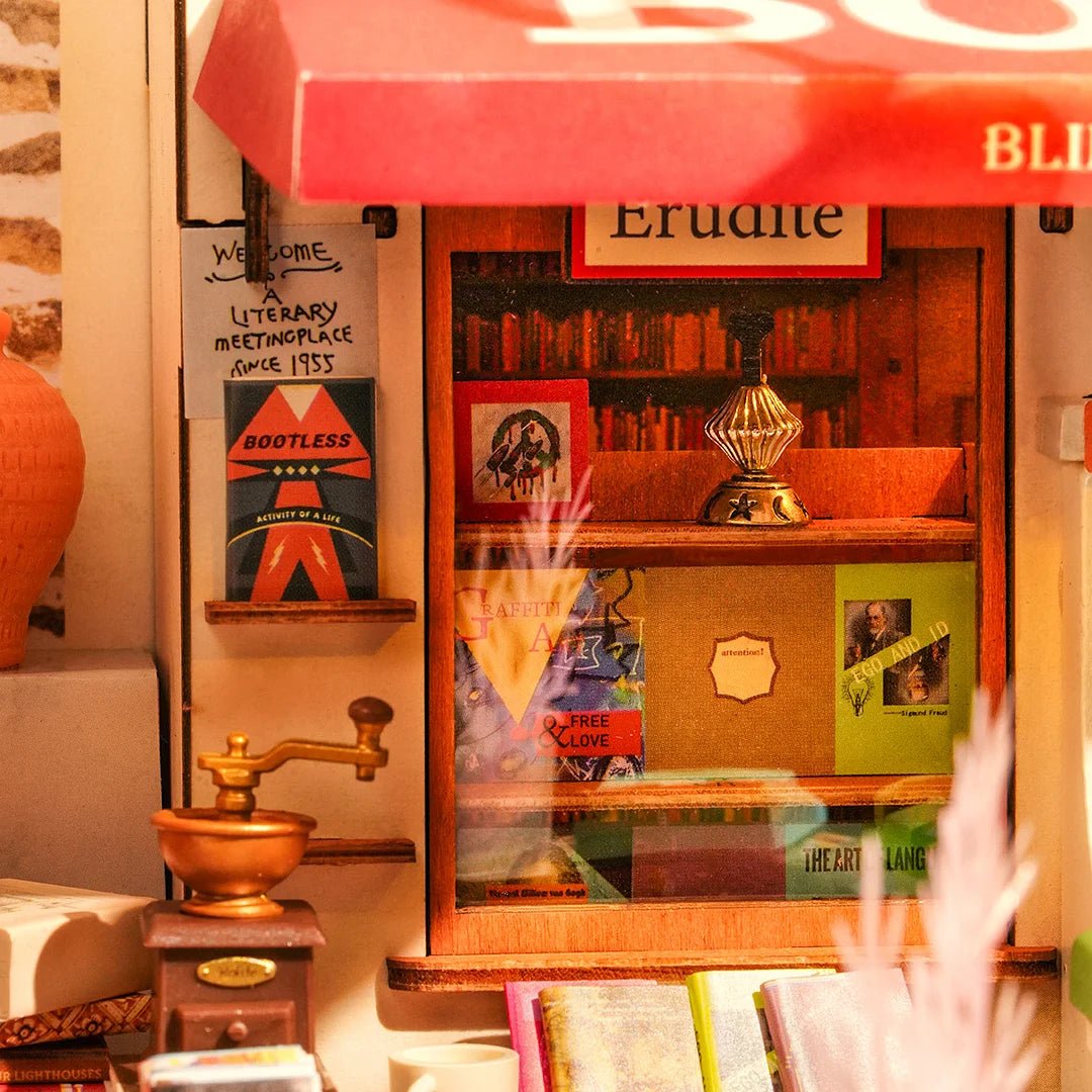 Corner Bookstore DIY Miniature House Kit - DIYative™