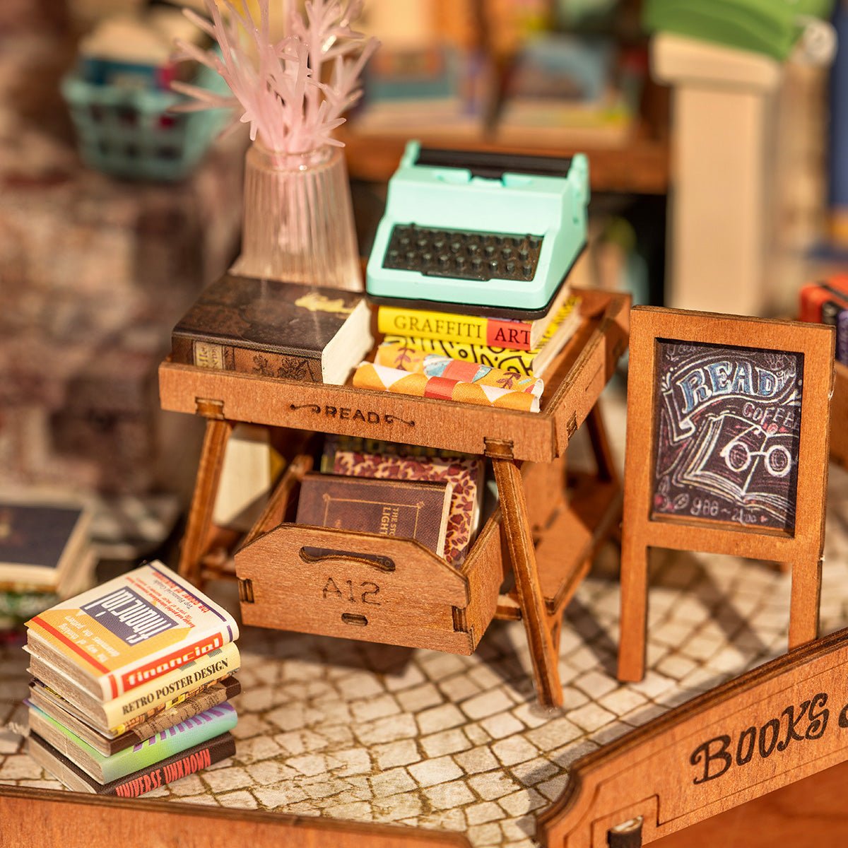 Corner Bookstore DIY Miniature House Kit - DIYative™