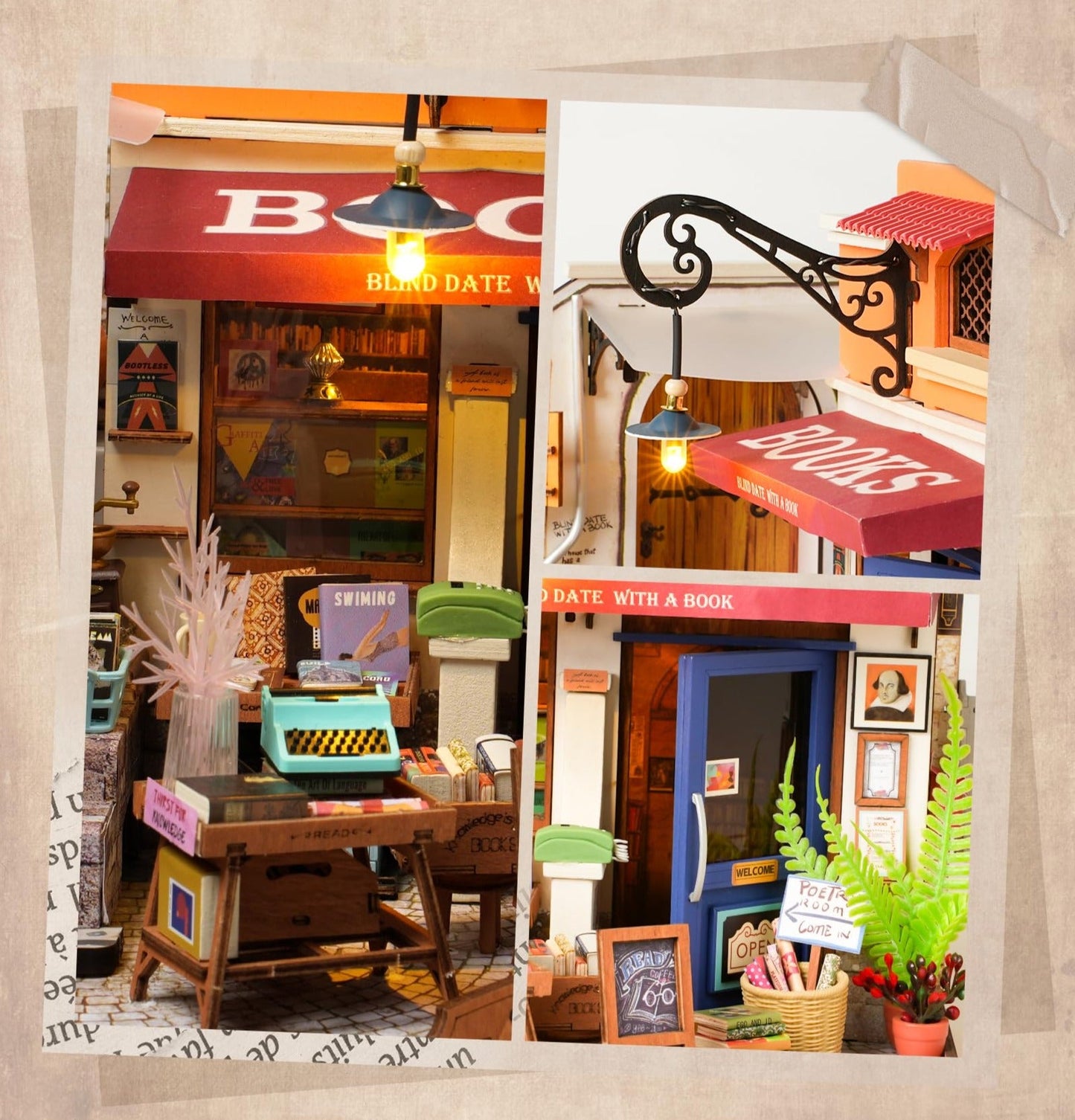 Corner Bookstore DIY Miniature House Kit - DIYative™