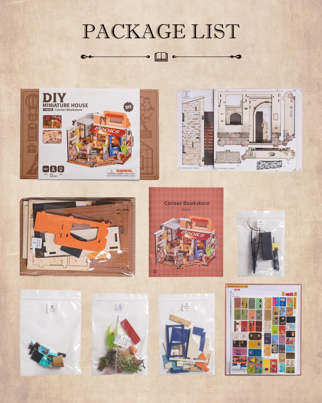 Corner Bookstore DIY Miniature House Kit - DIYative™