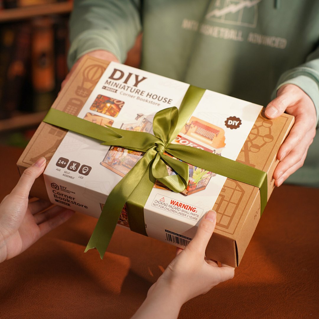 Corner Bookstore DIY Miniature House Kit - DIYative™