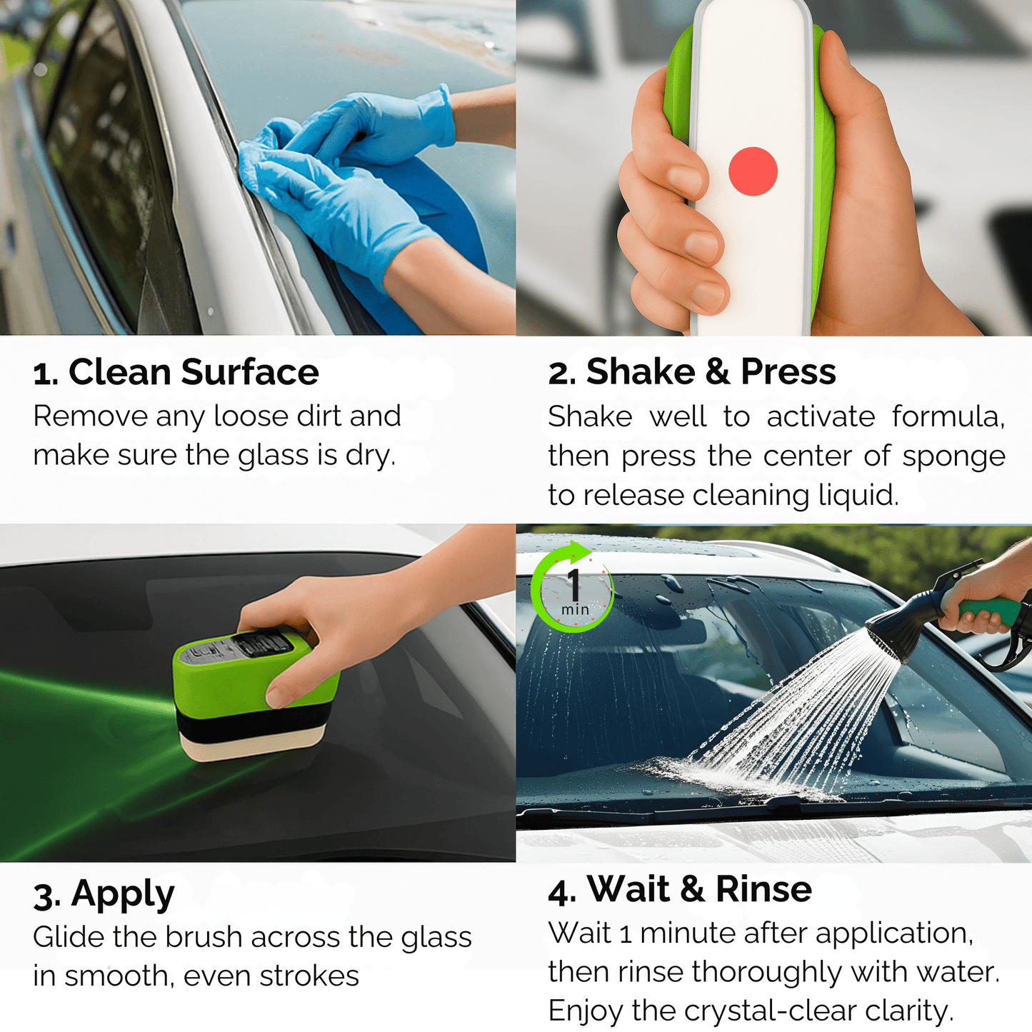 CrystalShield Pro 2.0 Hydrophobic Anti - Fog & Oil Film Glass Cleaning Brush - DIYative™