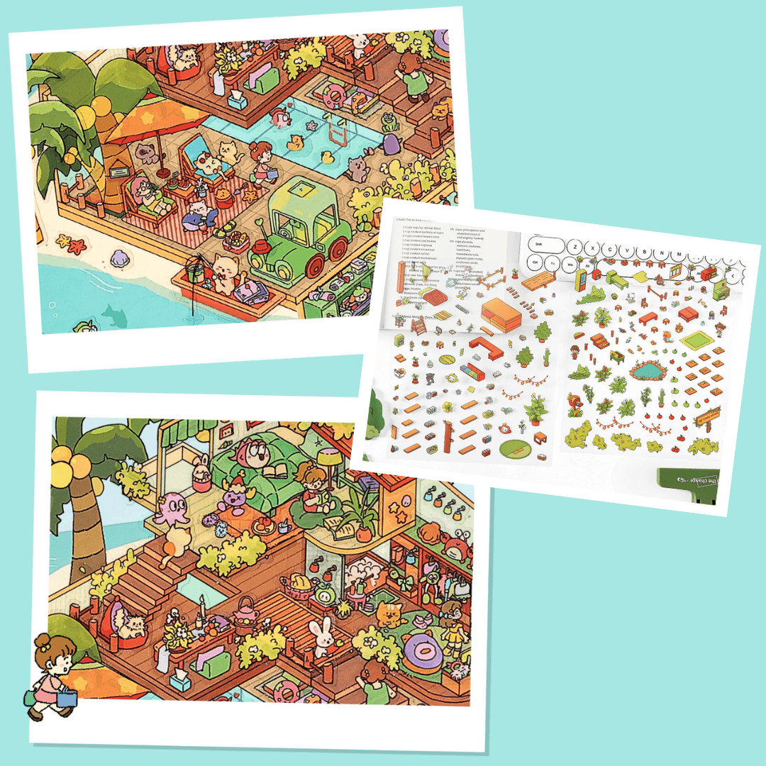 Dreamy Island Life Large - Stick n’ Scene 3D DIY Scene Stickers Therapy - DIYative™