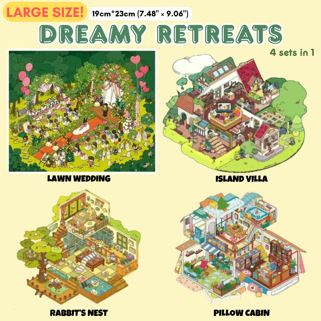 Dreamy Retreats Collection Large - Stick n’ Scene 3D DIY Scene Stickers Therapy - DIYative™