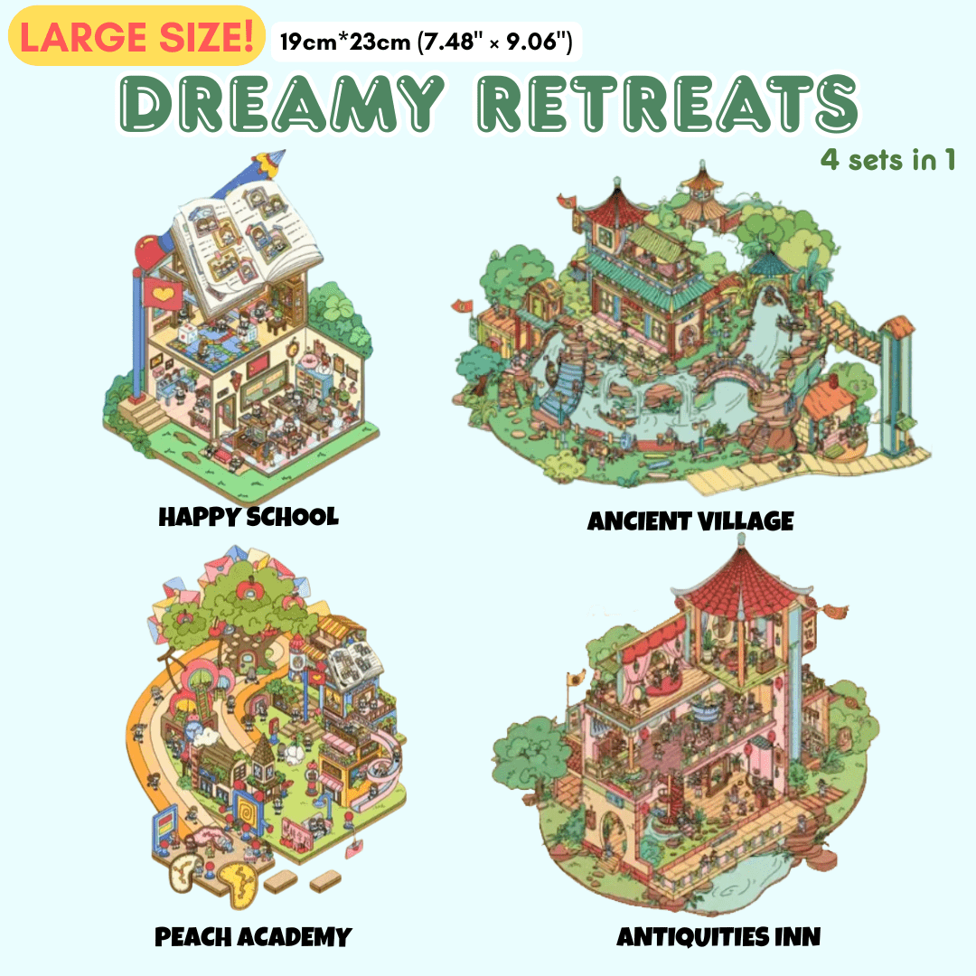 Dreamy Retreats Collection Large - Stick n’ Scene 3D DIY Scene Stickers Therapy - DIYative™