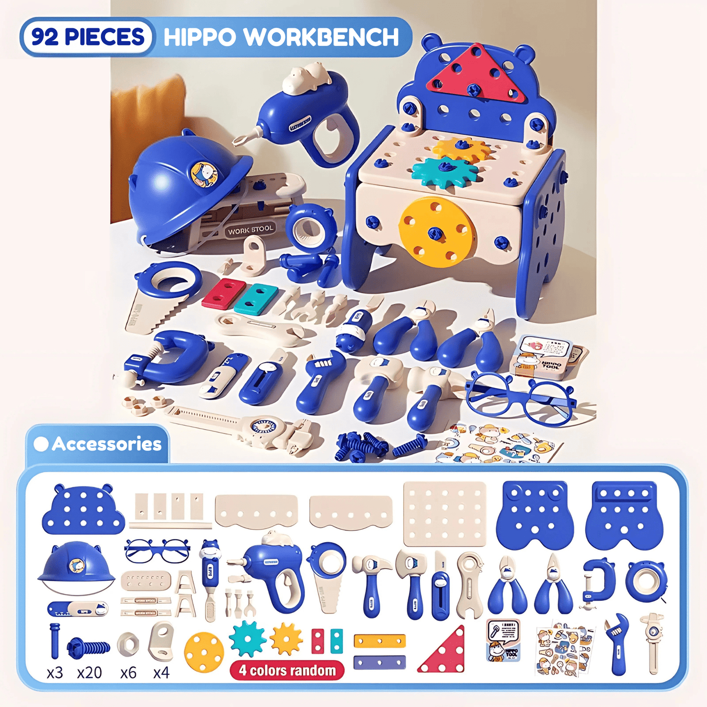 Hippo All - in - one Tool Hub DIY Montessori Tool Box Set - DIYativeâ„¢