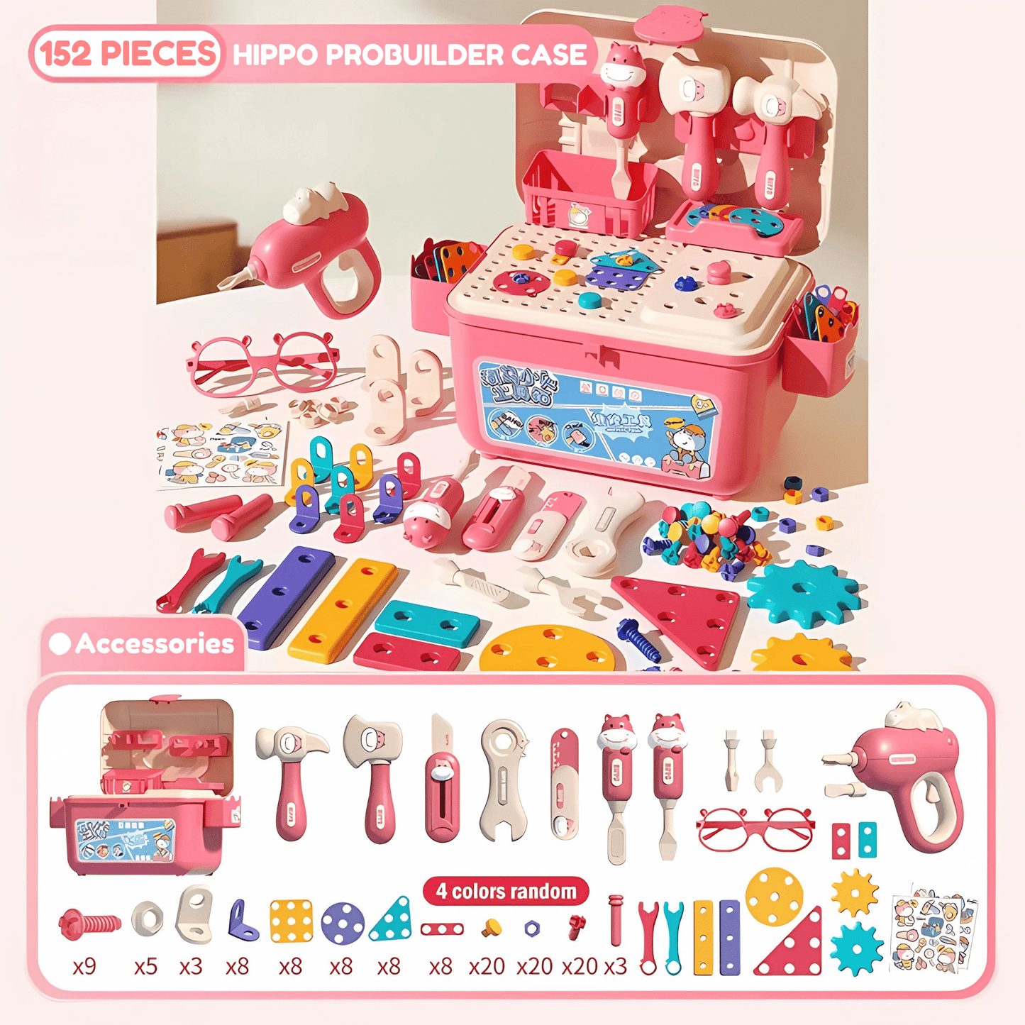 Hippo All - in - one Tool Hub DIY Montessori Tool Box Set - DIYativeâ„¢