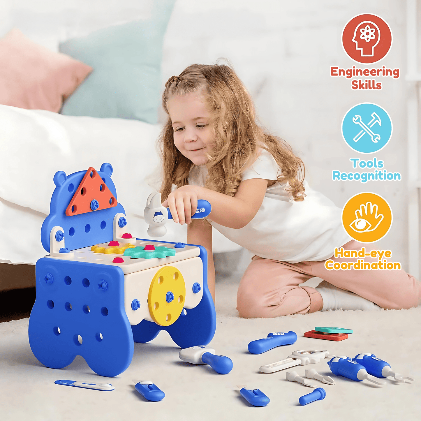 Hippo All - in - one Tool Hub DIY Montessori Tool Box Set - DIYativeâ„¢