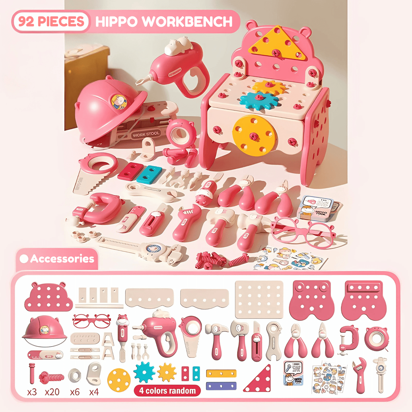 Hippo All - in - one Tool Hub DIY Montessori Tool Box Set - DIYativeâ„¢