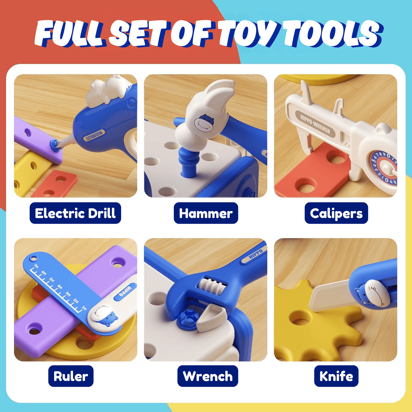 Hippo All - in - one Tool Hub DIY Montessori Tool Box Set - DIYativeâ„¢