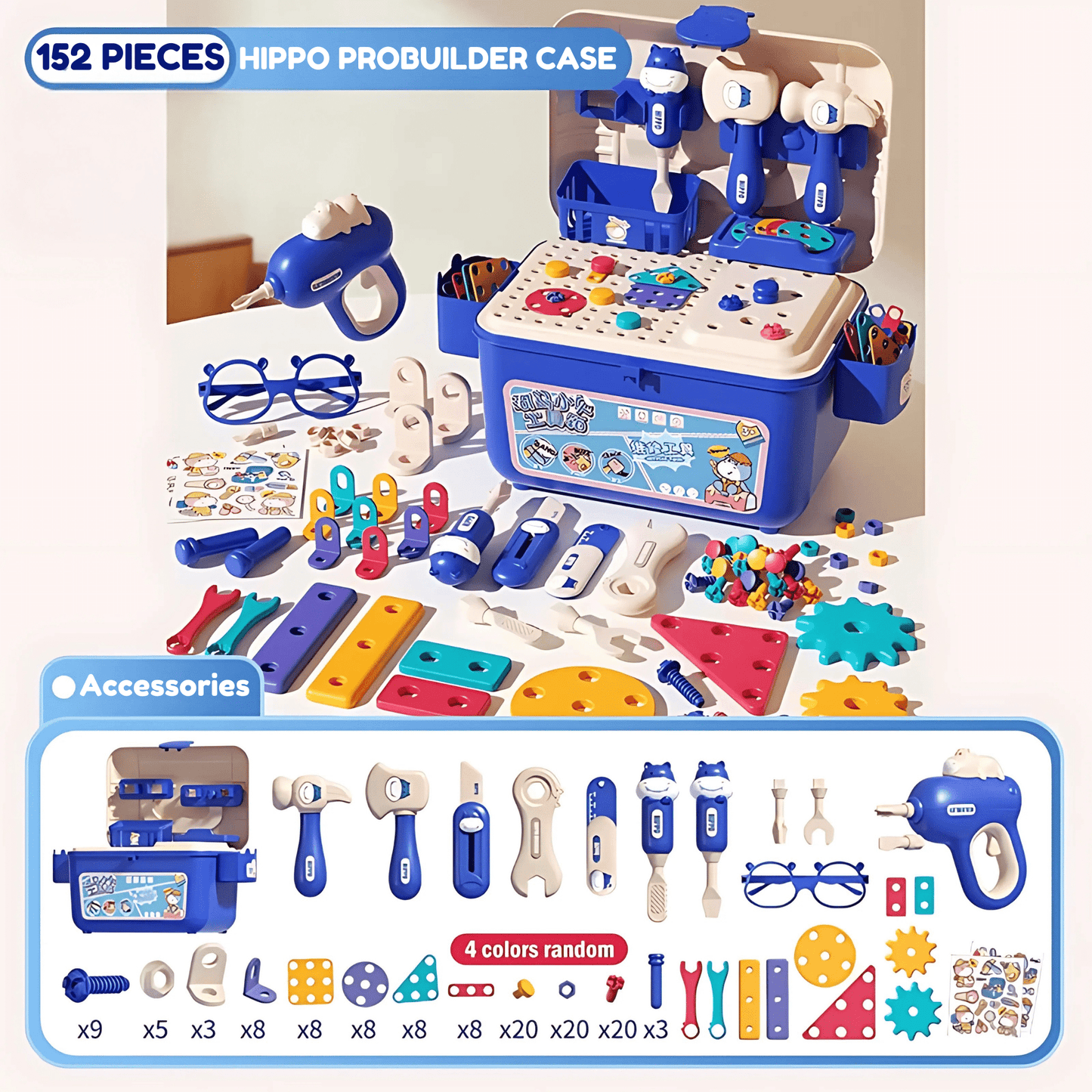 Hippo All - in - one Tool Hub DIY Montessori Tool Box Set - DIYativeâ„¢
