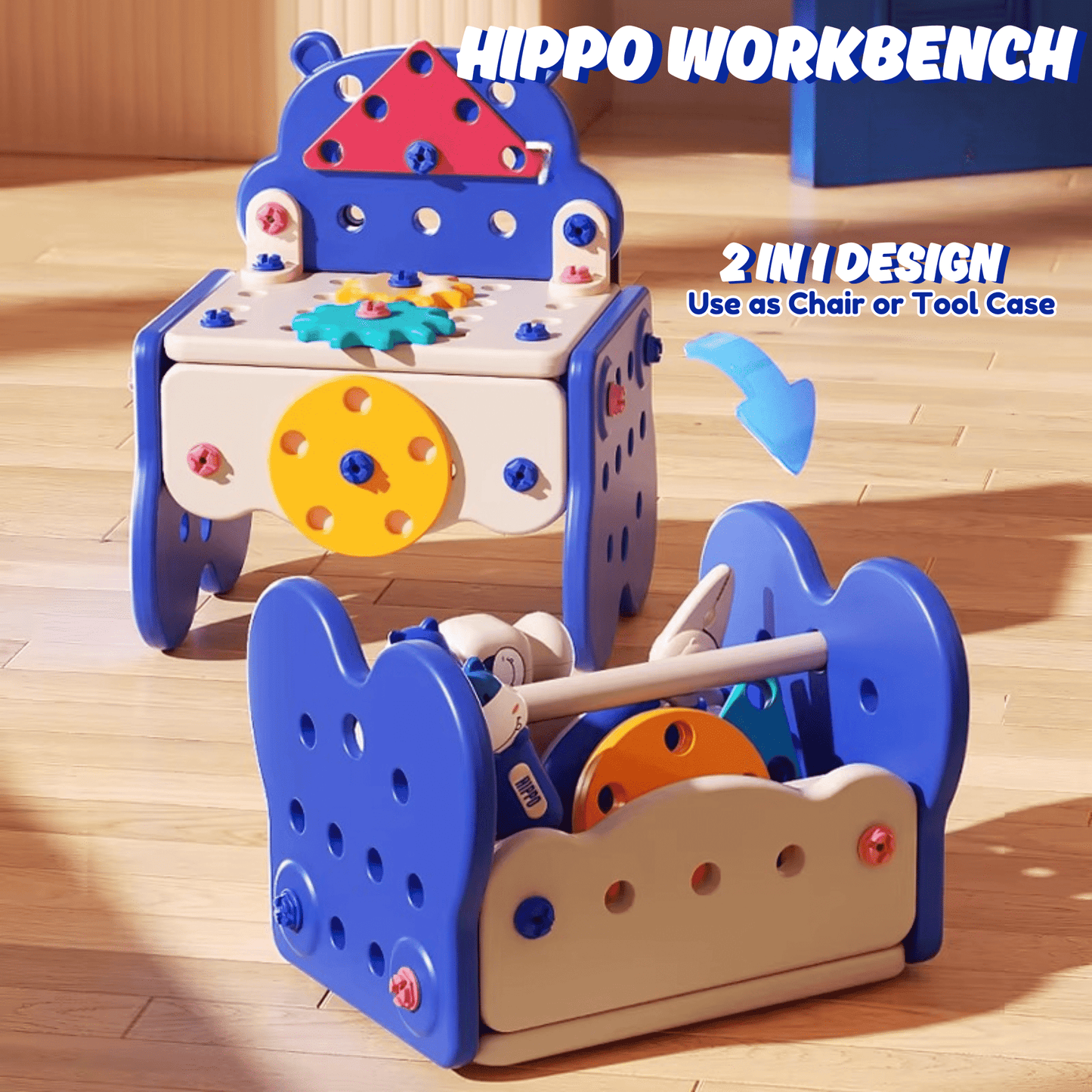 Hippo All - in - one Tool Hub DIY Montessori Tool Box Set - DIYativeâ„¢