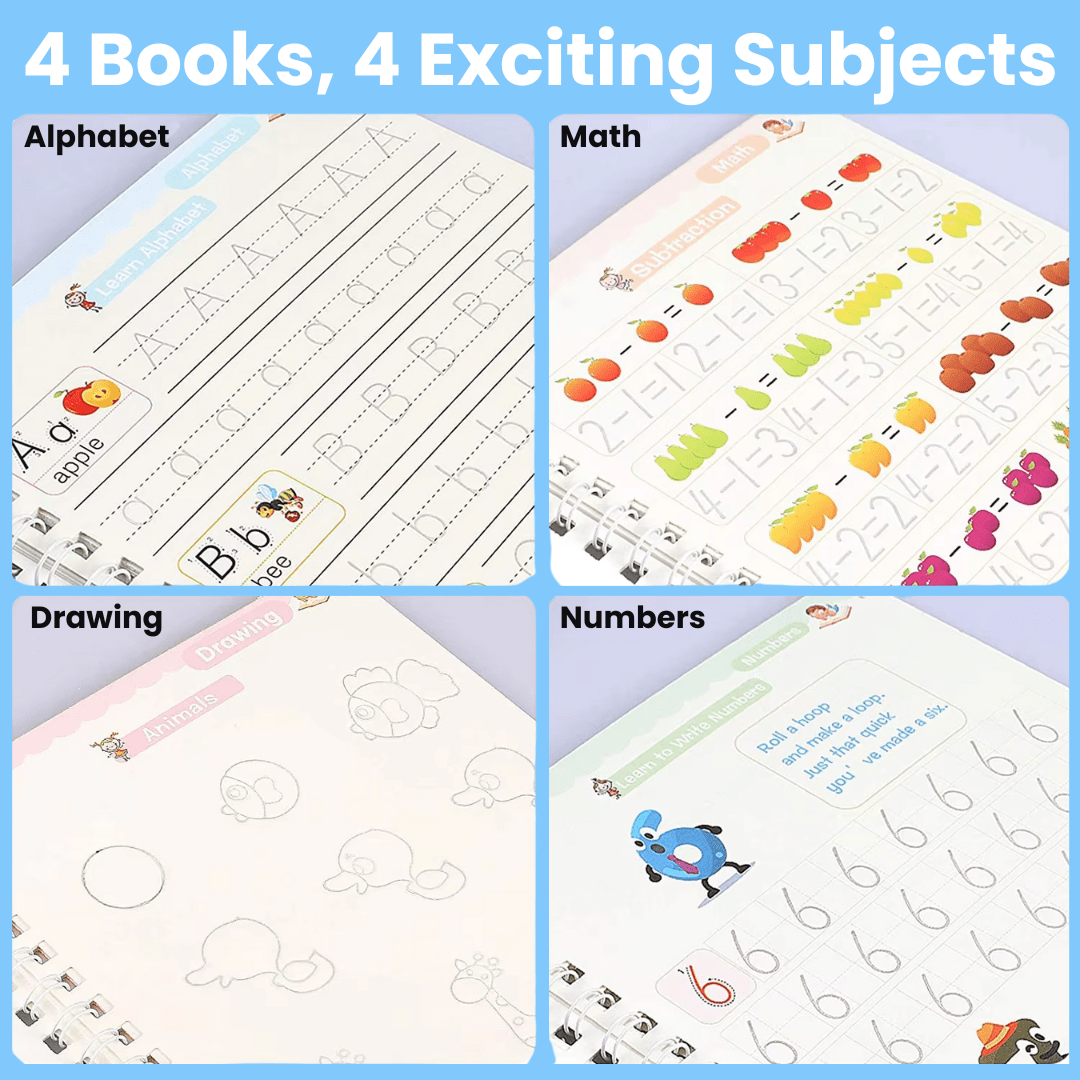 MagicGroove Tracing Book: Reusable Handwriting Practice with Disappearing Ink & Grooves - DIYativeâ„¢