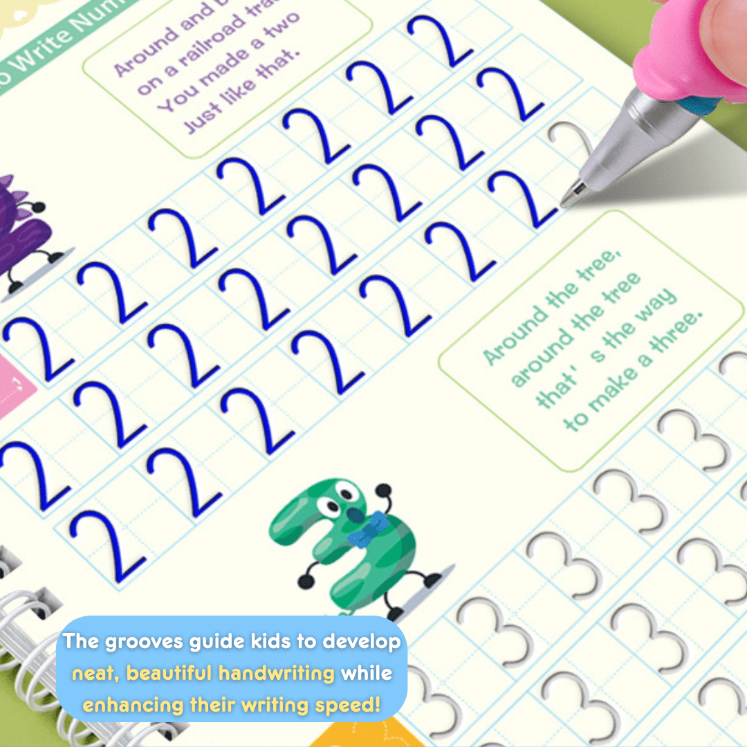 MagicGroove Tracing Book: Reusable Handwriting Practice with Disappearing Ink & Grooves - DIYativeâ„¢