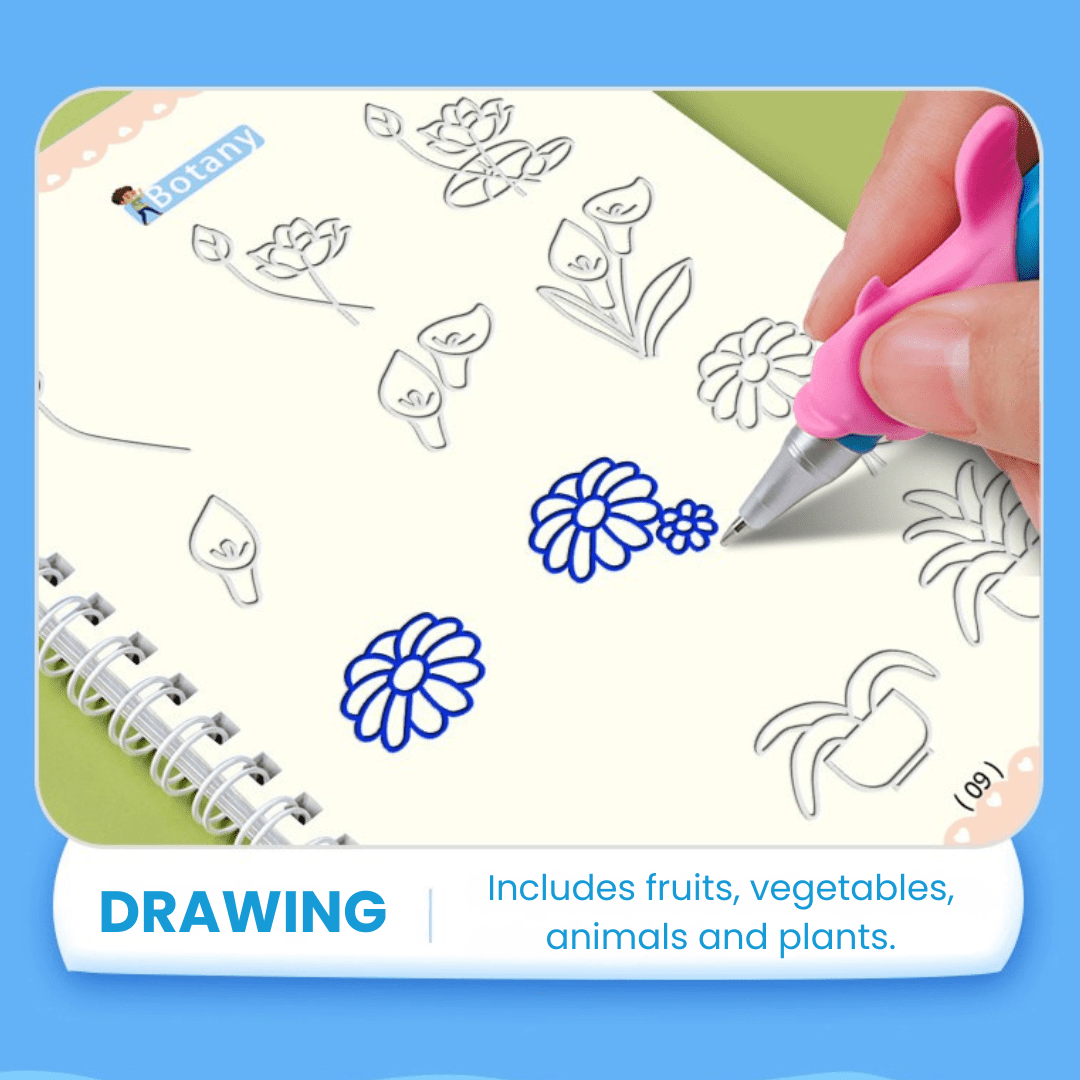 MagicGroove Tracing Book: Reusable Handwriting Practice with Disappearing Ink & Grooves - DIYativeâ„¢