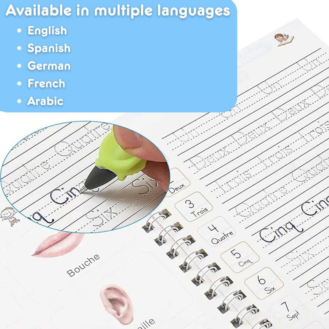MagicGroove Tracing Book: Reusable Handwriting Practice with Disappearing Ink & Grooves - DIYativeâ„¢