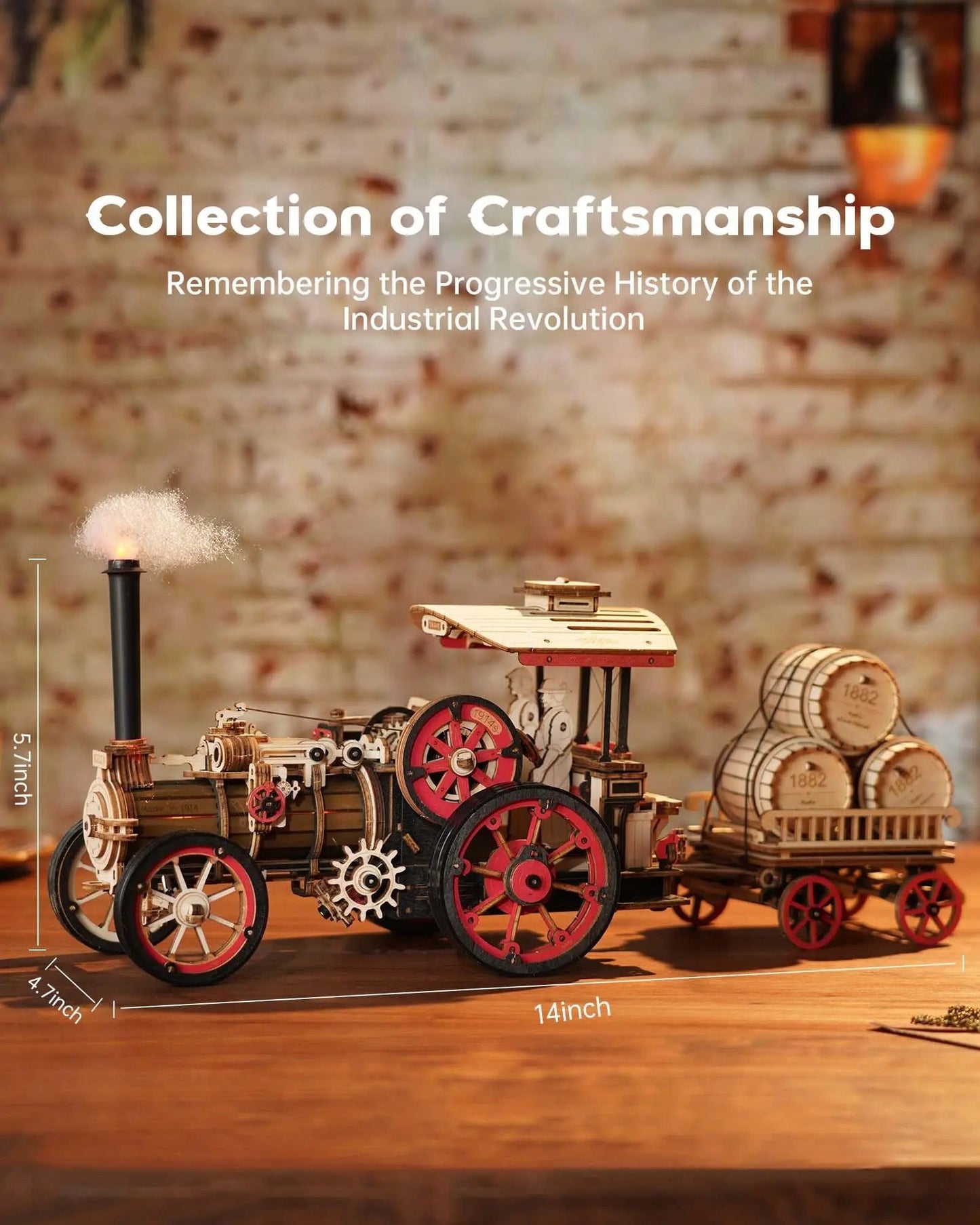 Mechanical Steam Engine 3D Wooden Puzzle - DIYative™
