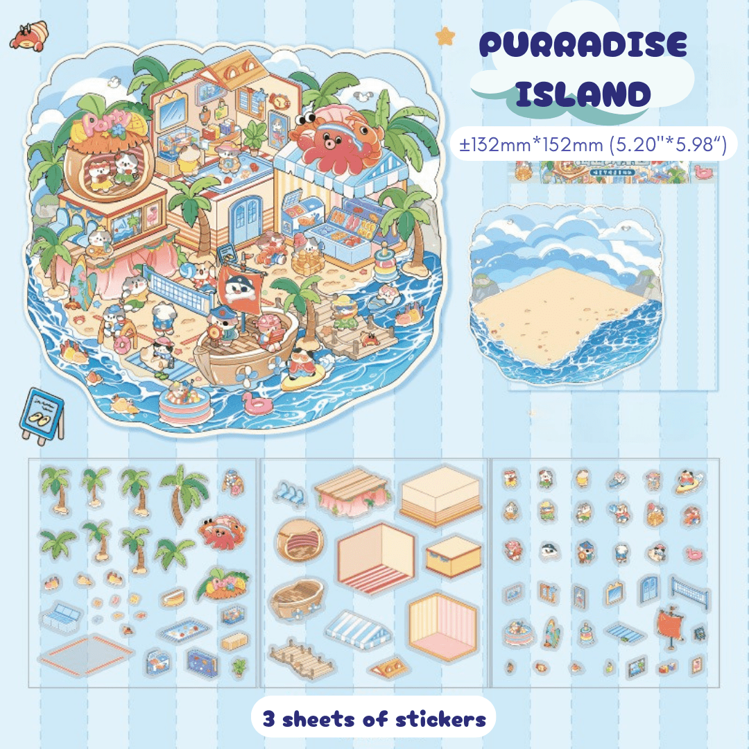 Meowgical Adventures - Stick n’ Scene 3D DIY Scene Stickers Therapy - DIYative™