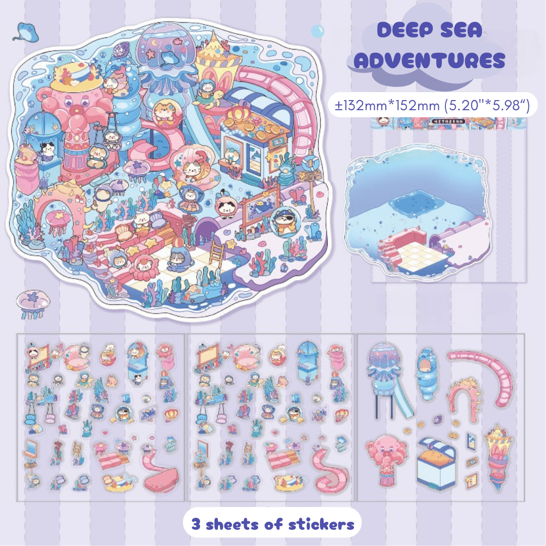Meowgical Adventures - Stick n’ Scene 3D DIY Scene Stickers Therapy - DIYative™