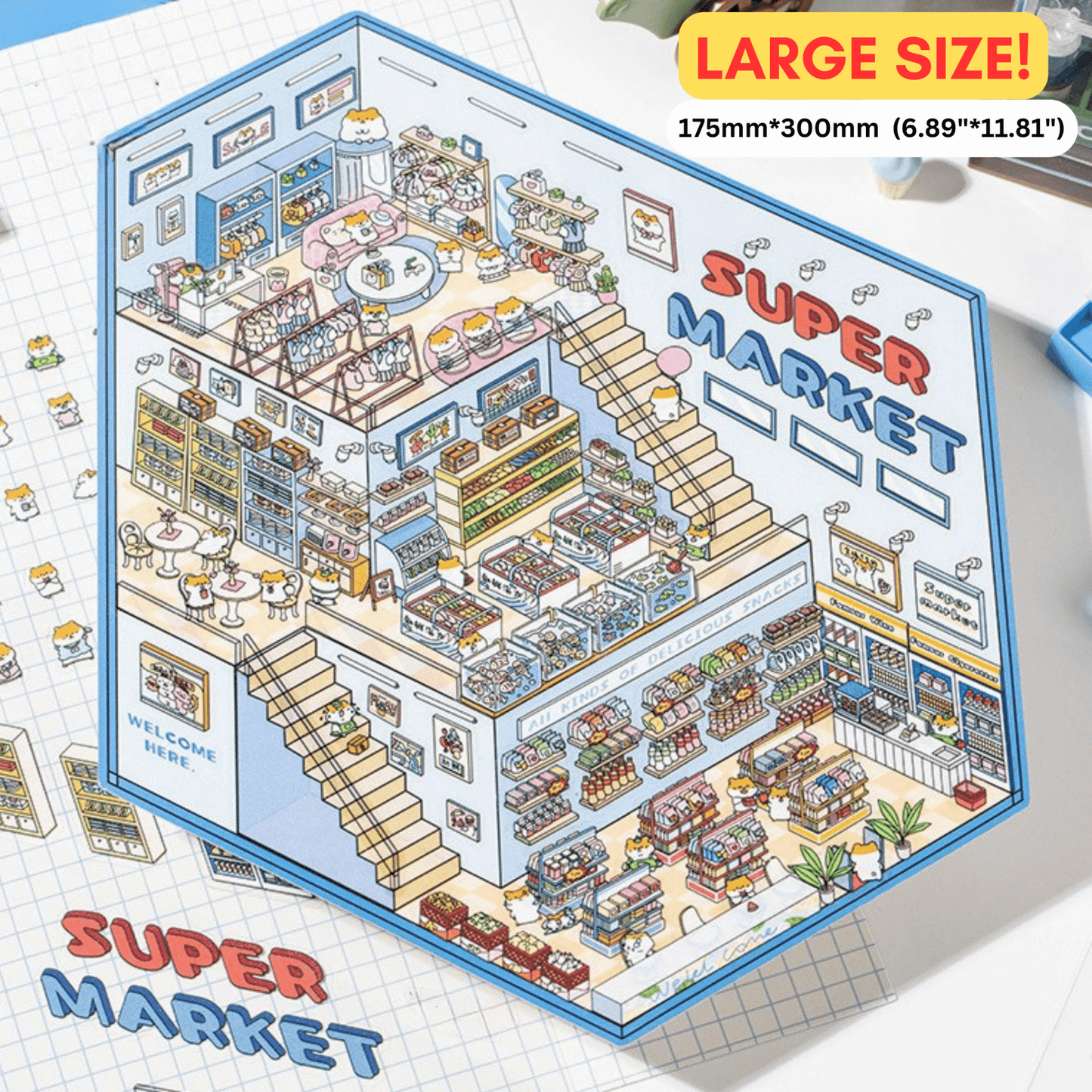 Paws Town Large - Stick n’ Scene 3D DIY Scene Stickers Therapy - DIYative™