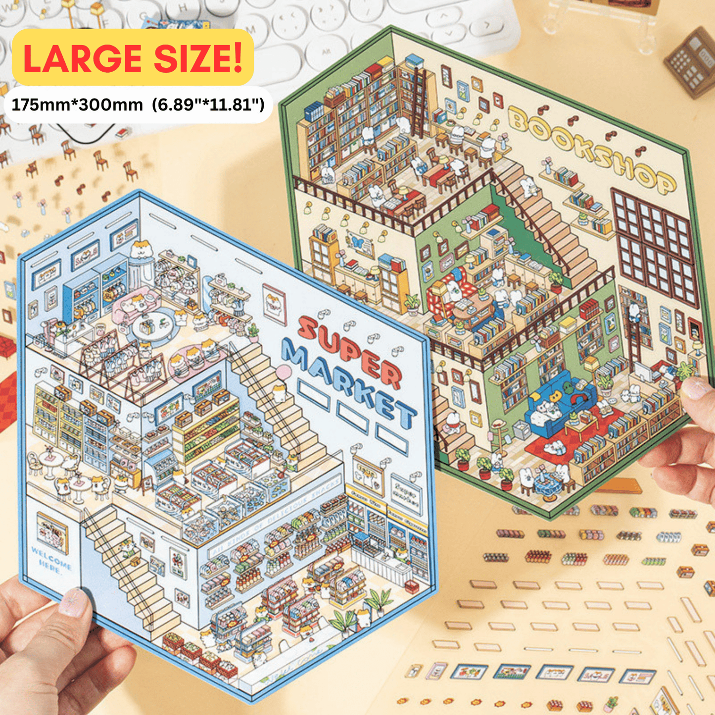Paws Town Large - Stick n’ Scene 3D DIY Scene Stickers Therapy - DIYative™