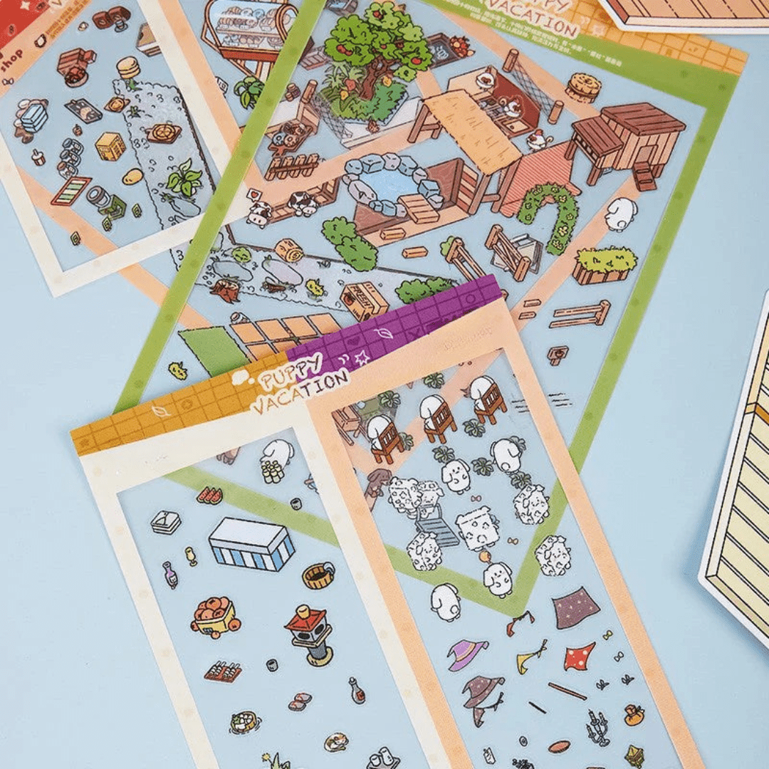Puppy Vacation - Stick n’ Scene 3D DIY Scene Stickers Therapy - DIYative™
