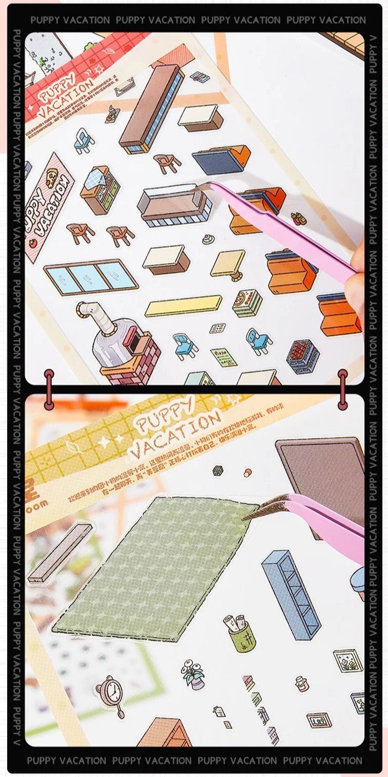 Puppy Vacation - Stick n’ Scene 3D DIY Scene Stickers Therapy - DIYative™