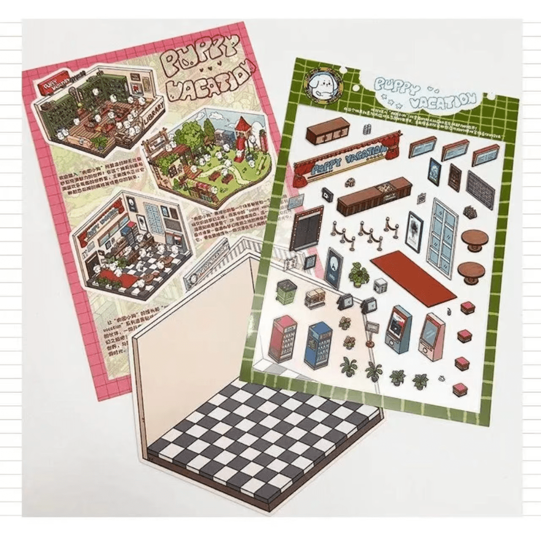 Puppy Vacation - Stick n’ Scene 3D DIY Scene Stickers Therapy - DIYative™