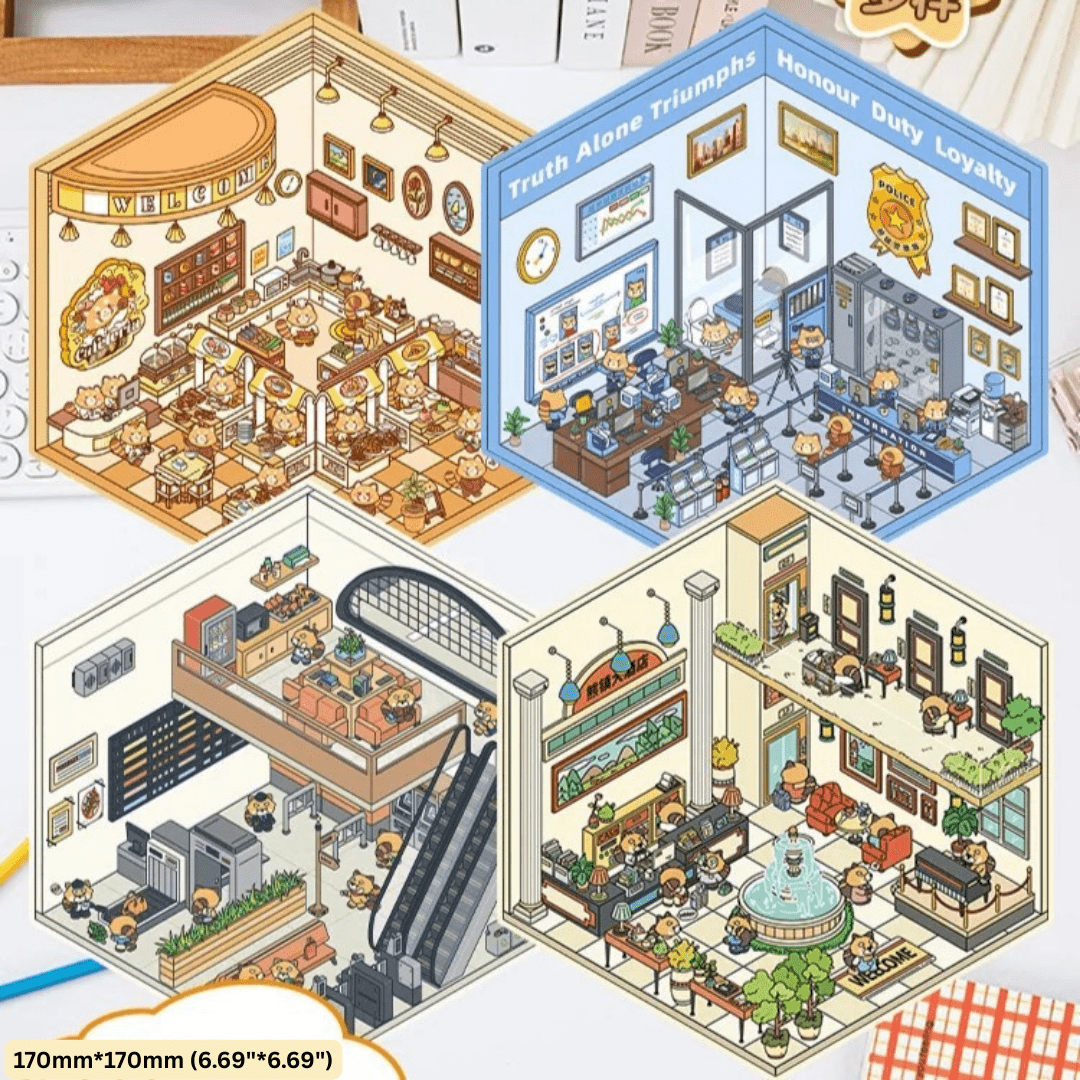 Raccoon Ville - Stick n’ Scene 3D DIY Scene Stickers Therapy - DIYative™