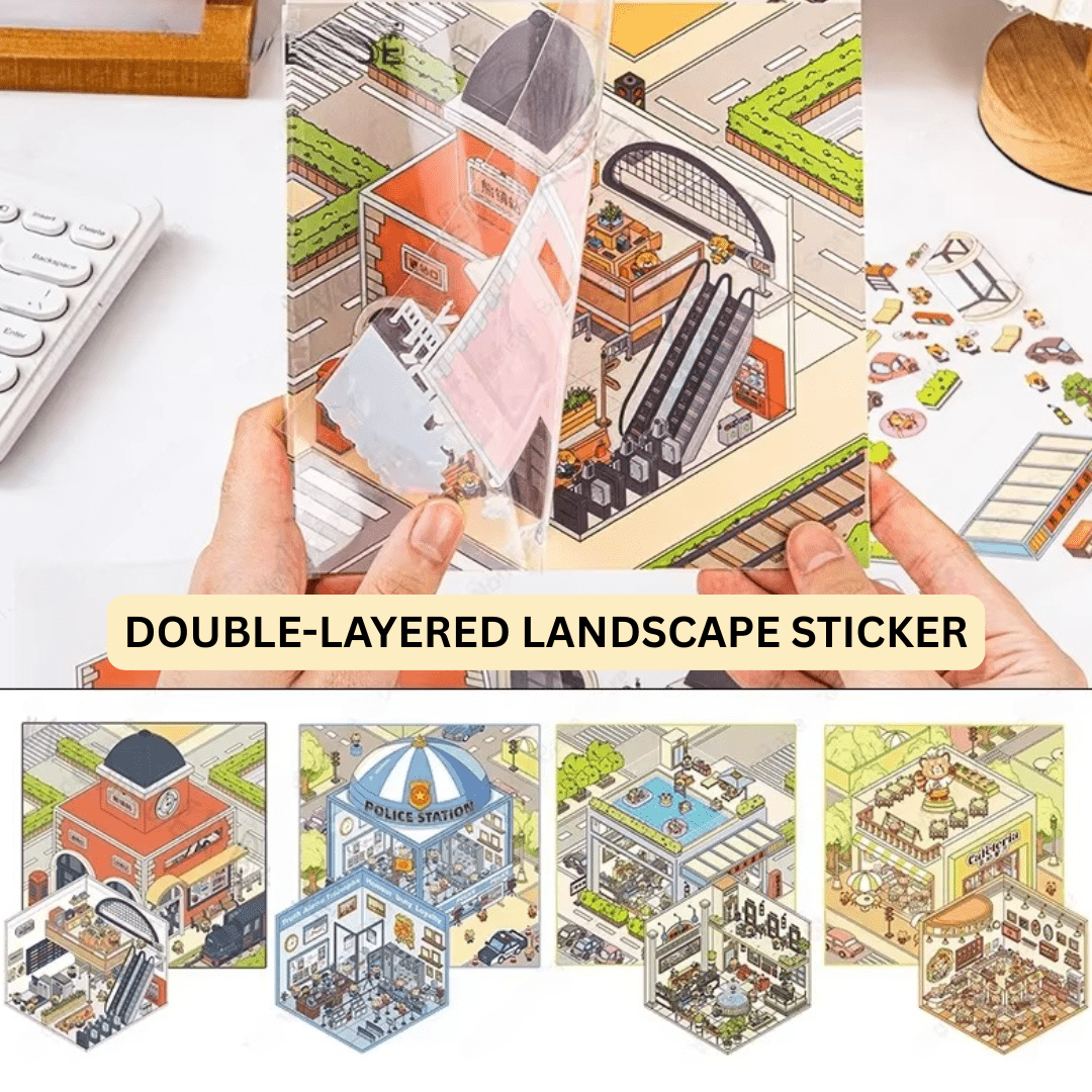 Raccoon Ville - Stick n’ Scene 3D DIY Scene Stickers Therapy - DIYative™