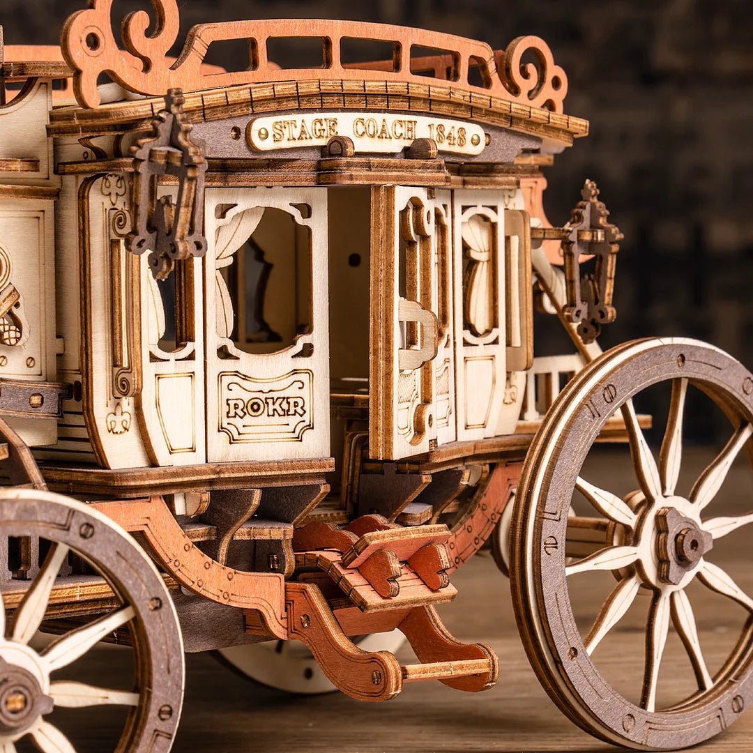 Stagecoach Mechanical Music Box 3D Wooden Puzzle - DIYative™