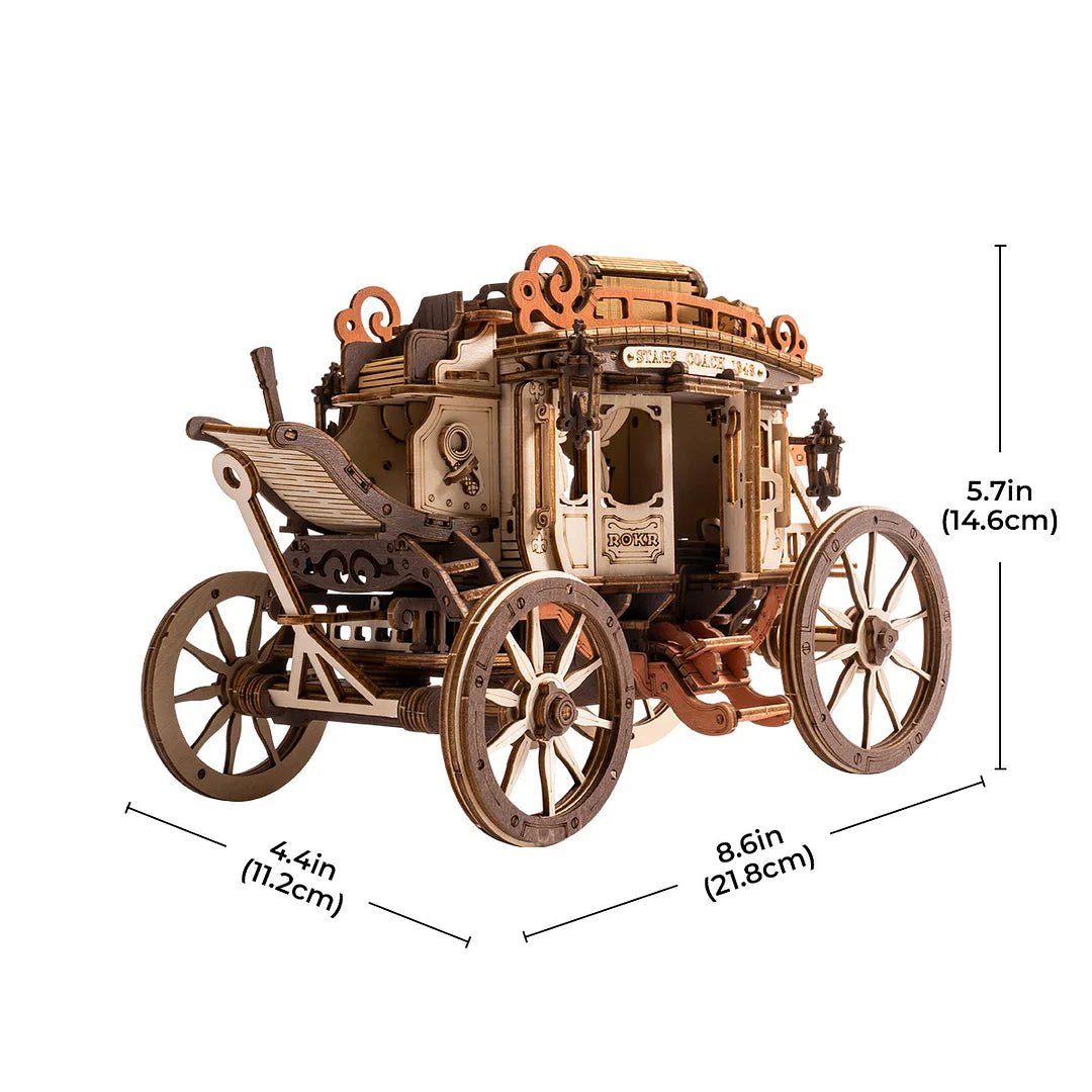 Stagecoach Mechanical Music Box 3D Wooden Puzzle - DIYative™
