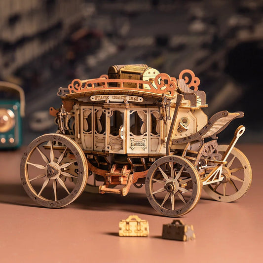 Stagecoach Mechanical Music Box 3D Wooden Puzzle - DIYative™