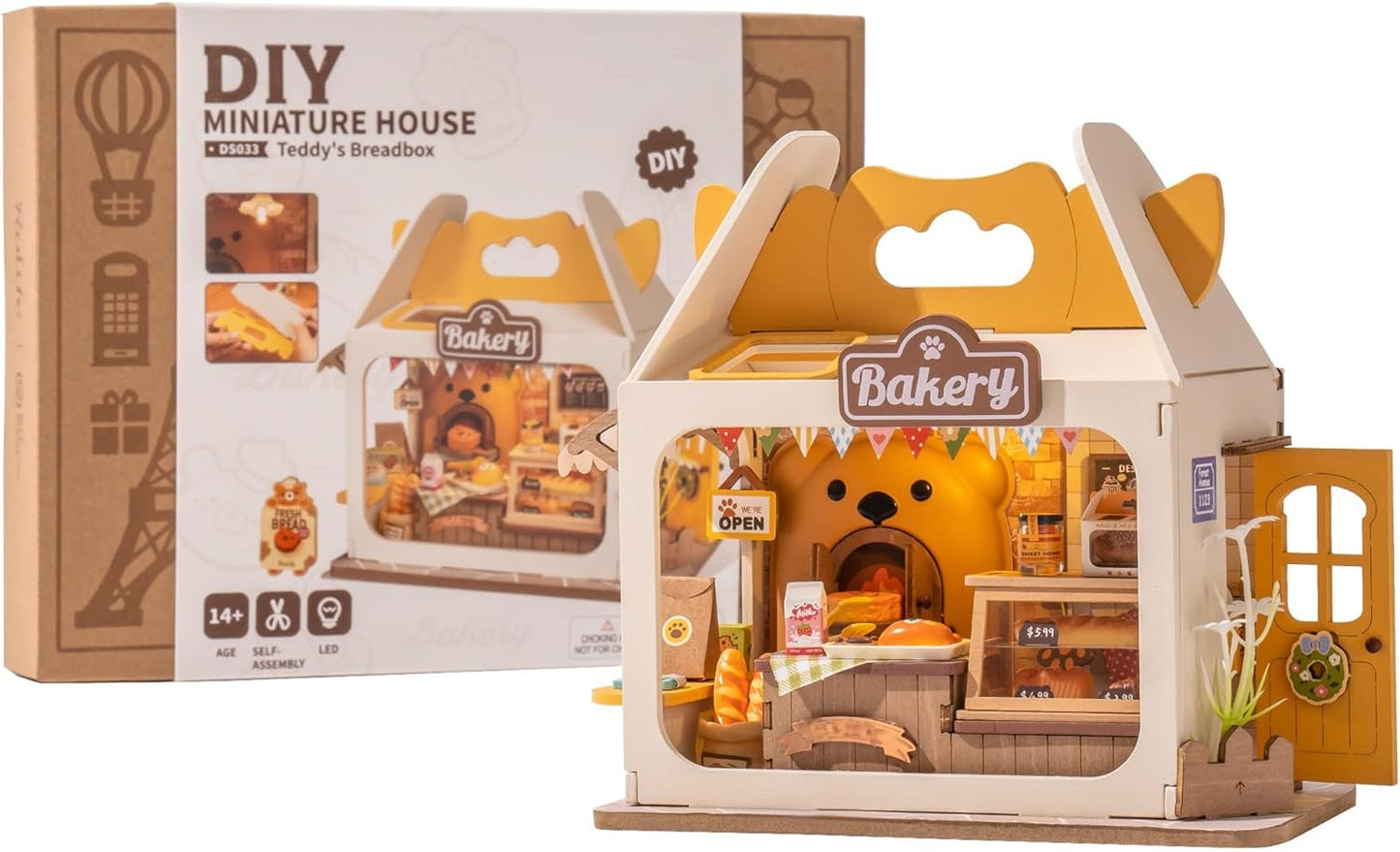 Teddy's Bread Box - Food Box Shop DIY Miniature House Kit - DIYative™