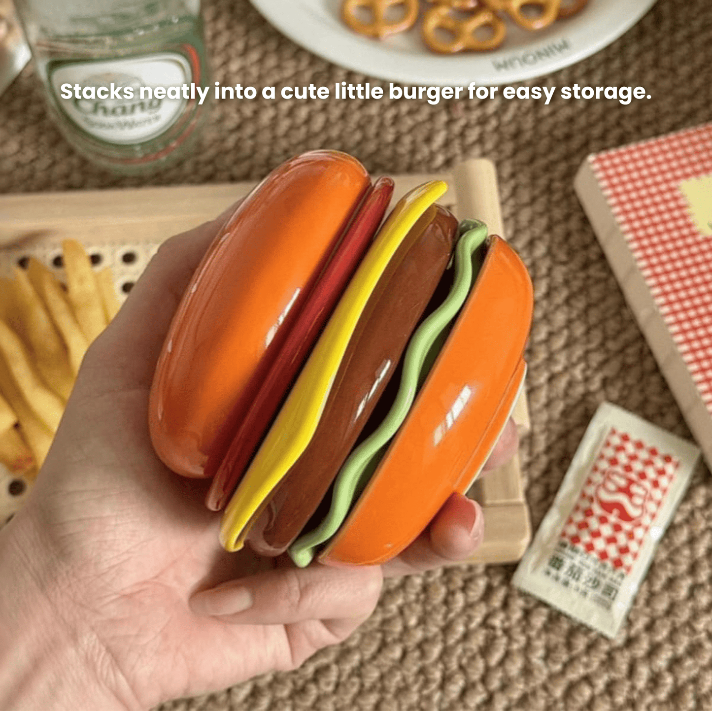 The Burger Stack Collection: Playful Ceramic Sets That Stack into a Perfect Burger - DIYative™