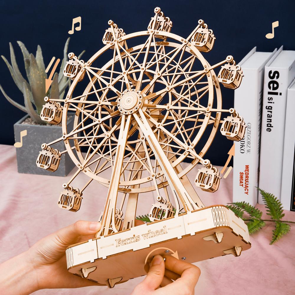 Tilt-A-Whirl Spinning Cups DIY Music Box 3D Wooden Puzzle - DIYative™