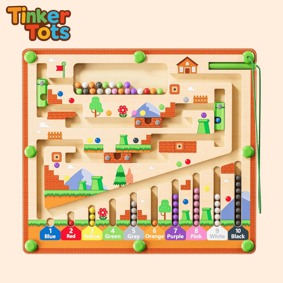 TinkerTots™ Montessori Magnetic Maze – 3 Smart Worlds of Hands - On Learning - DIYative™