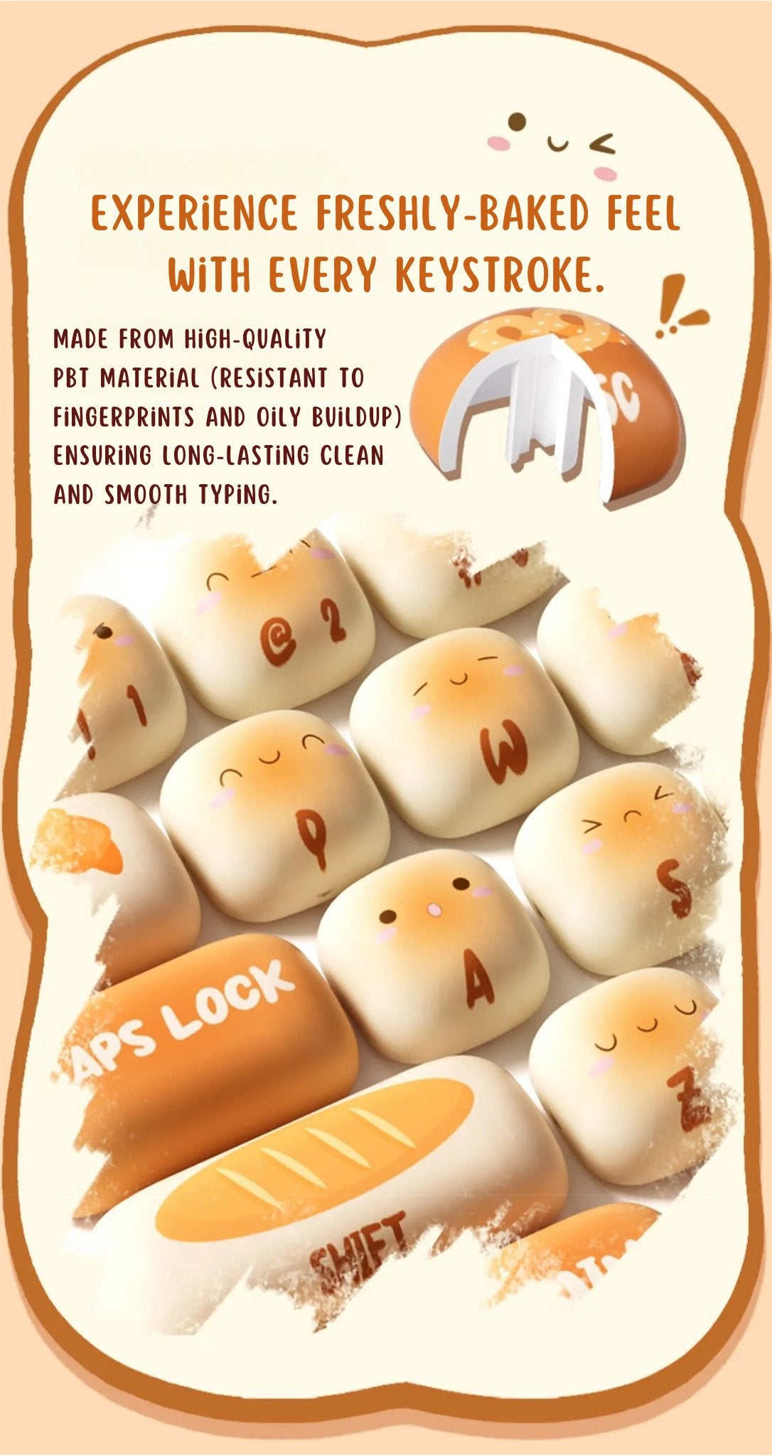 WonderBun Toasted Bread DIY Keycaps Limited Edition - DIYative™