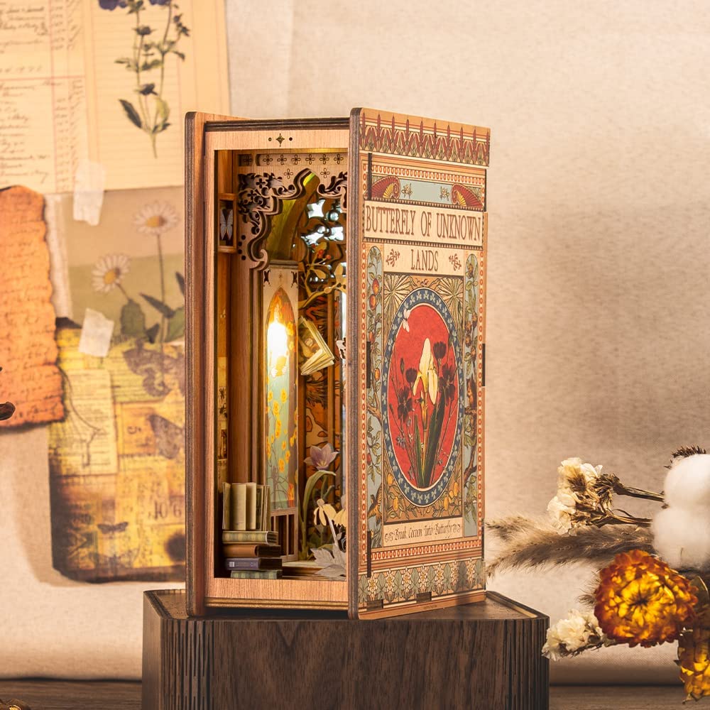 Butterfly Of Unknown Lands Book Nook 3D Wooden Puzzle - DIYative™