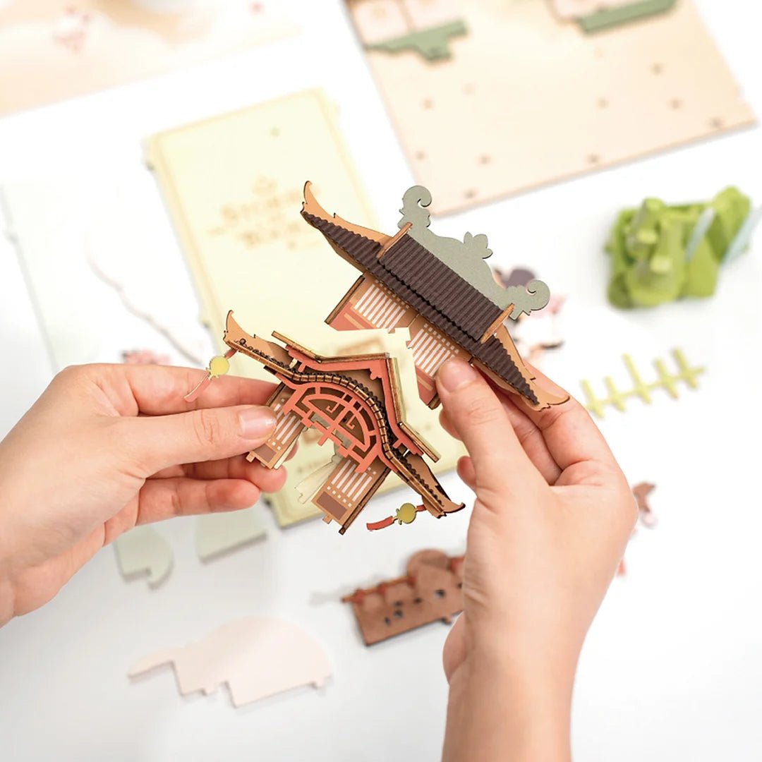 Falling Sakura DIY Book Nook 3D Wooden Puzzle - DIYative™