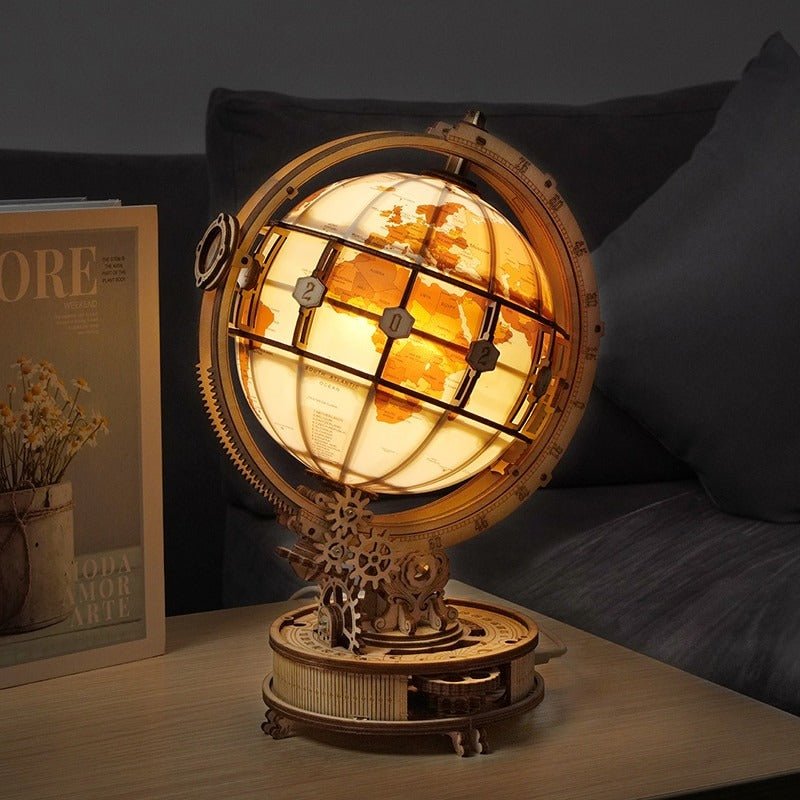 Luminous 3D Magnifying Globe Wooden Puzzle - DIYative™