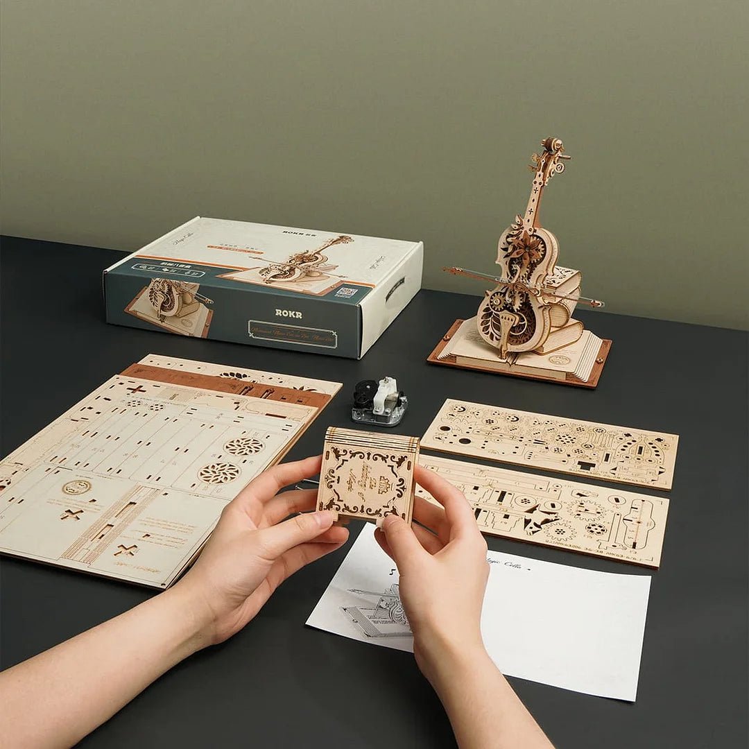 Magic Cello Mechanical Music Box 3D Wooden Puzzle - DIYative™